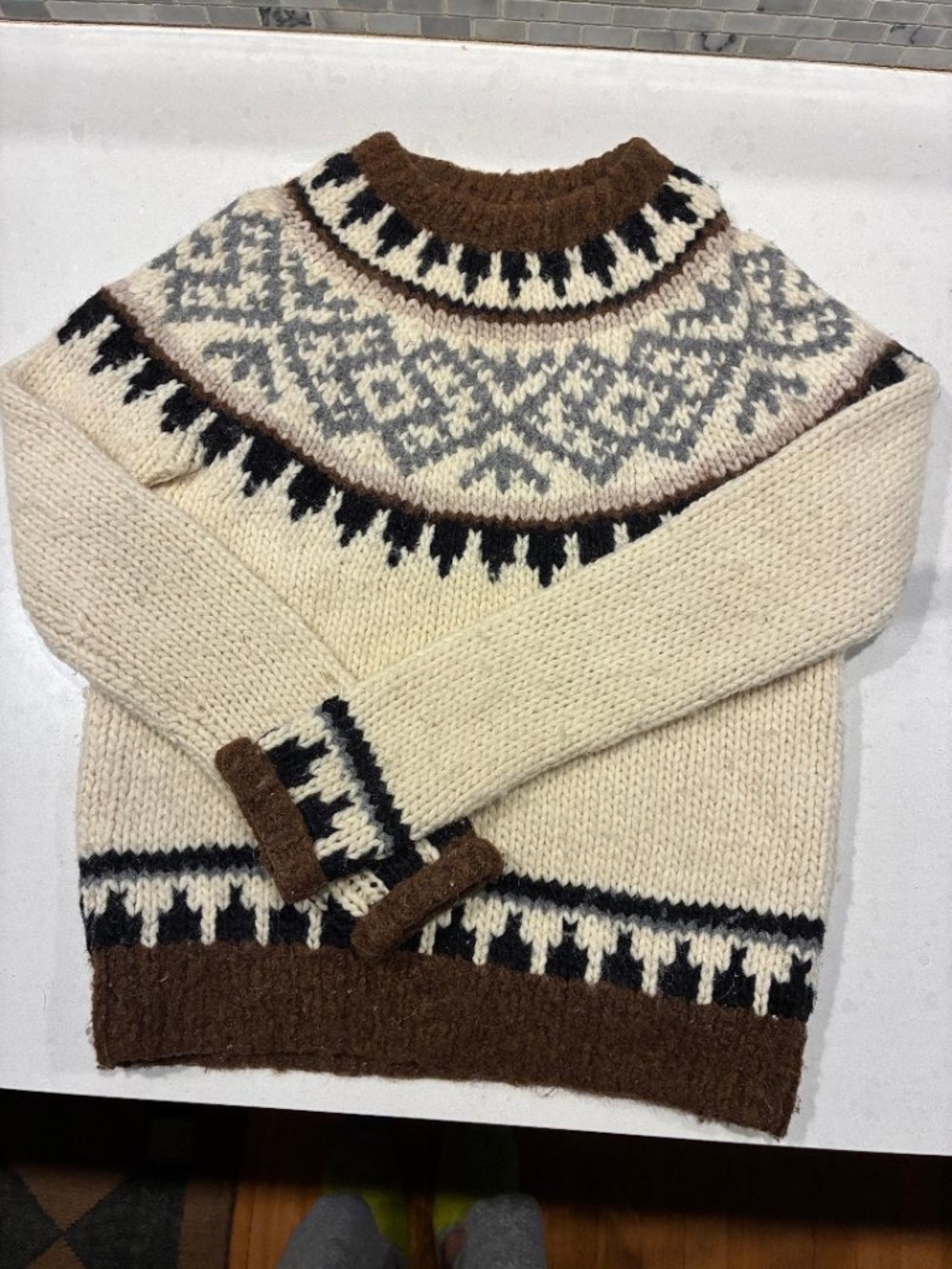JCrew Fair Isle hand knit wool sweater XXXS